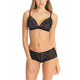 Freya Soiree Lace Padded Plunge Bra - Black